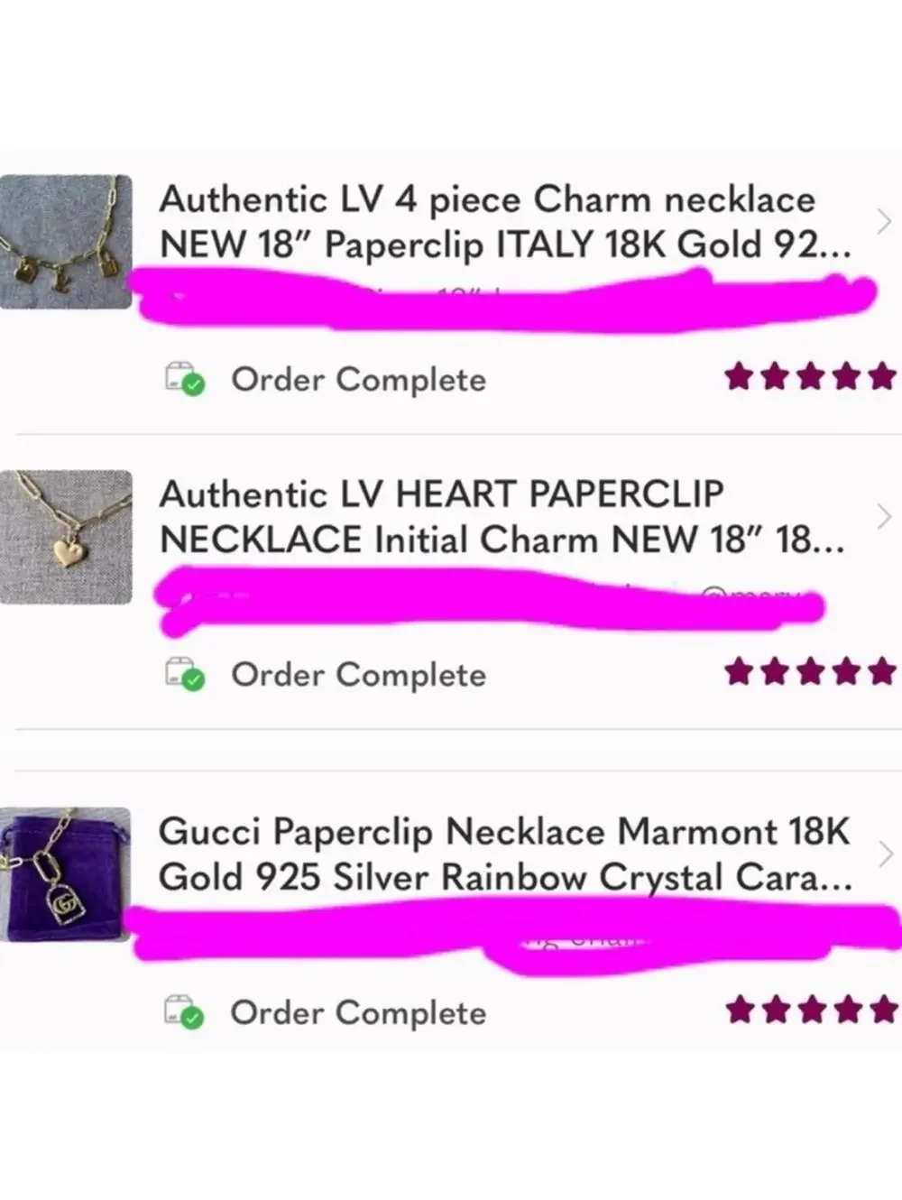 🆕 Vintage Gucci Charm 24k gold horse shoe Necklace Paperclip 925 Silver NWT - Picture 11 of 14